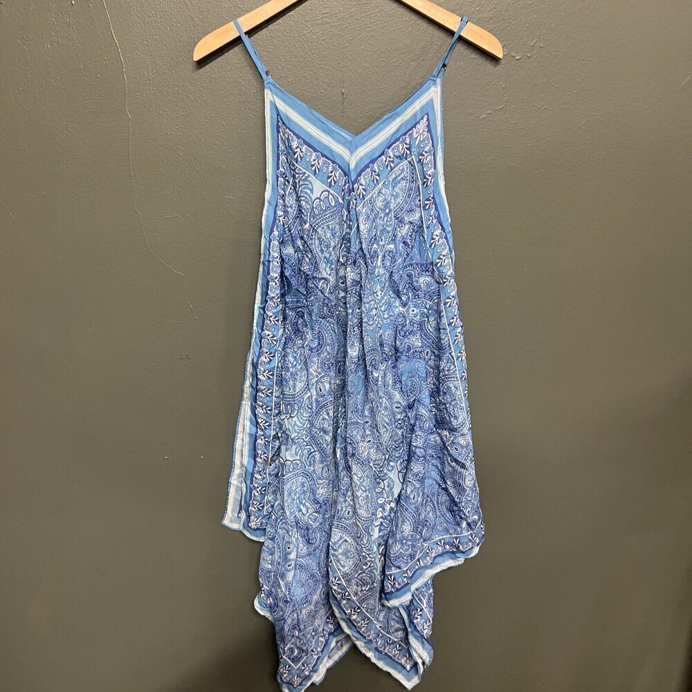 J. McLaughlin Womens Blue Tank Top Sleeveless Paisley Dress XS/S